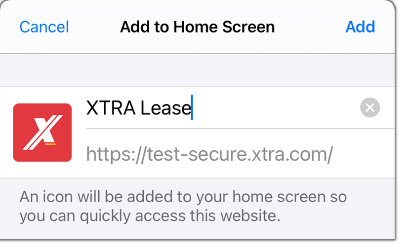 xtra lease app homescreen